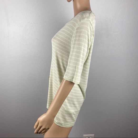 NEW VINCE STRIPED COTTON CREW NECK TEE - Picture 5 of 9